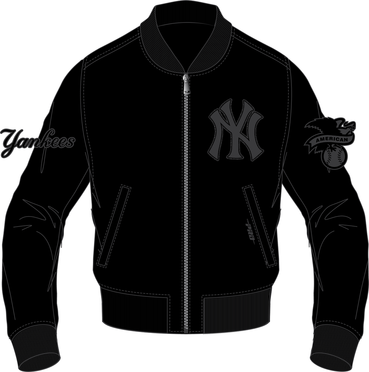 Chaqueta universitaria de cuero negra de los New York Yankees para hombre