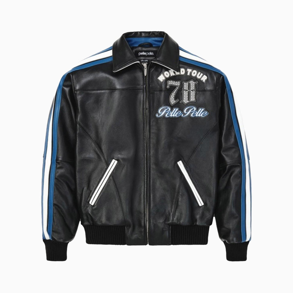 Chaqueta de cuero de peluche para hombre World Tour