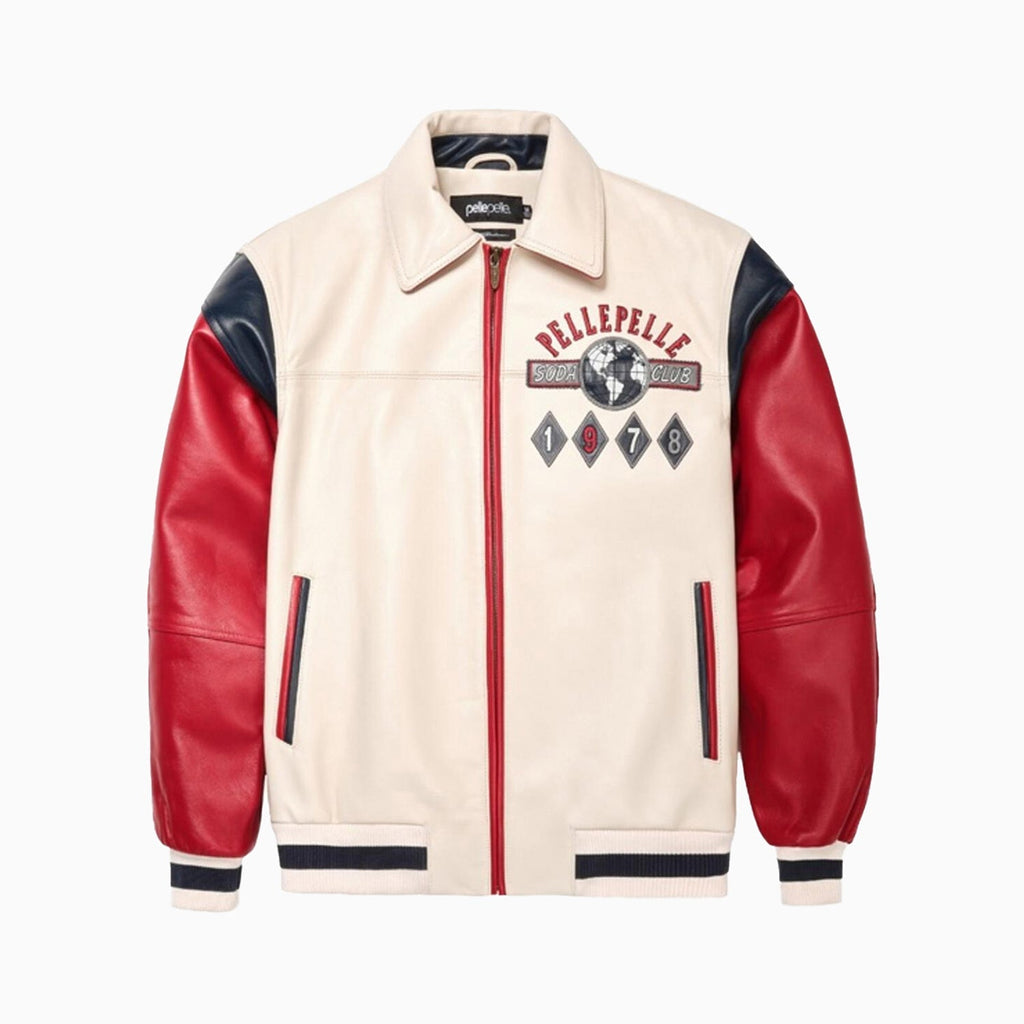 Chaqueta de cuero de felpa Men's World Famous Soda Club