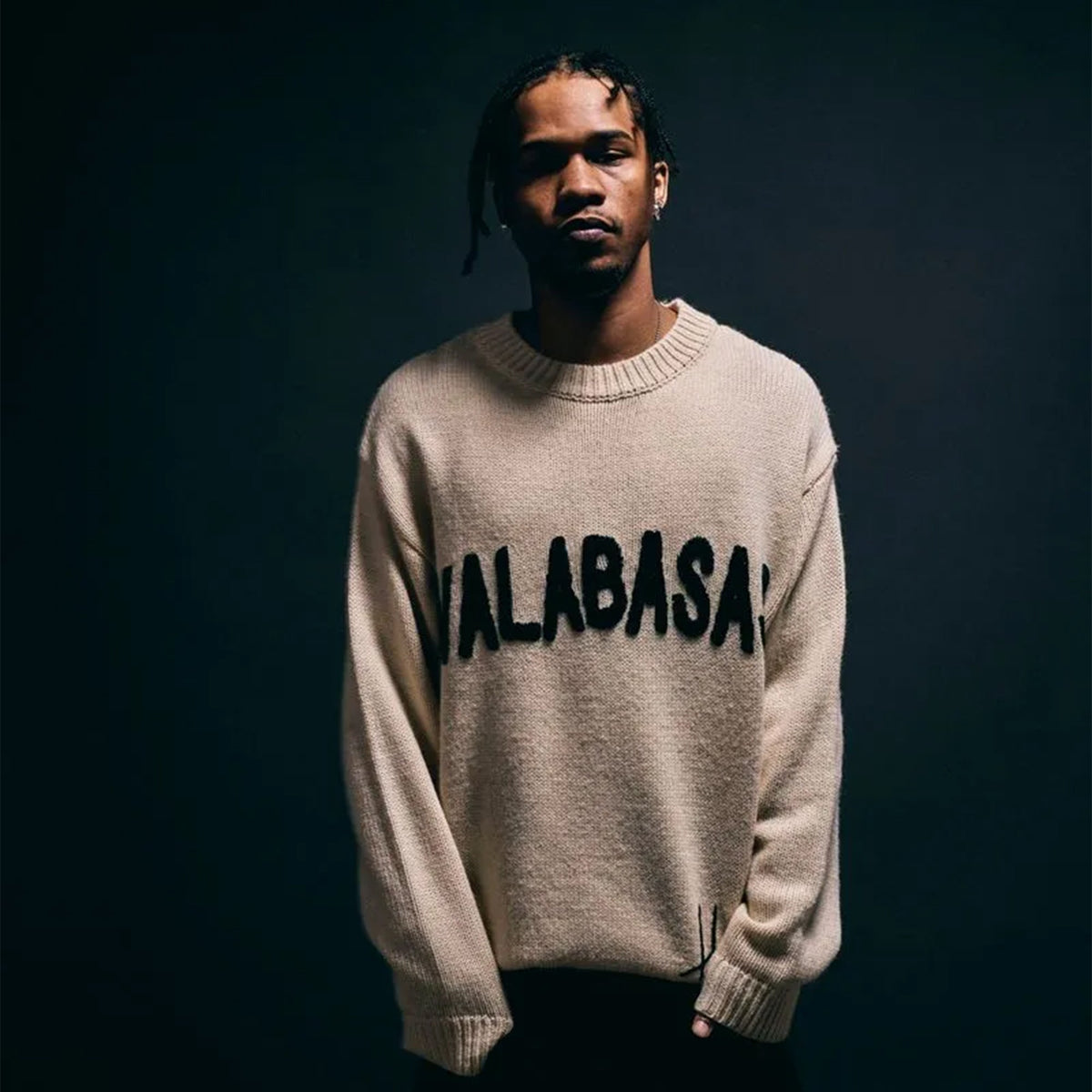 Men's Altered Crew Neck Black Sweatshirt