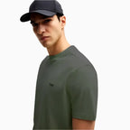 Camiseta de hombre de algodón elástico de corte regular con logo en contraste