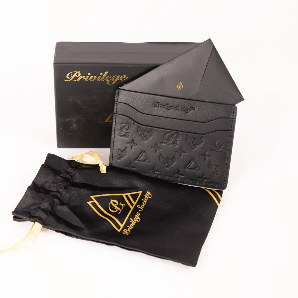 Billetera CC de piel monograma para hombre