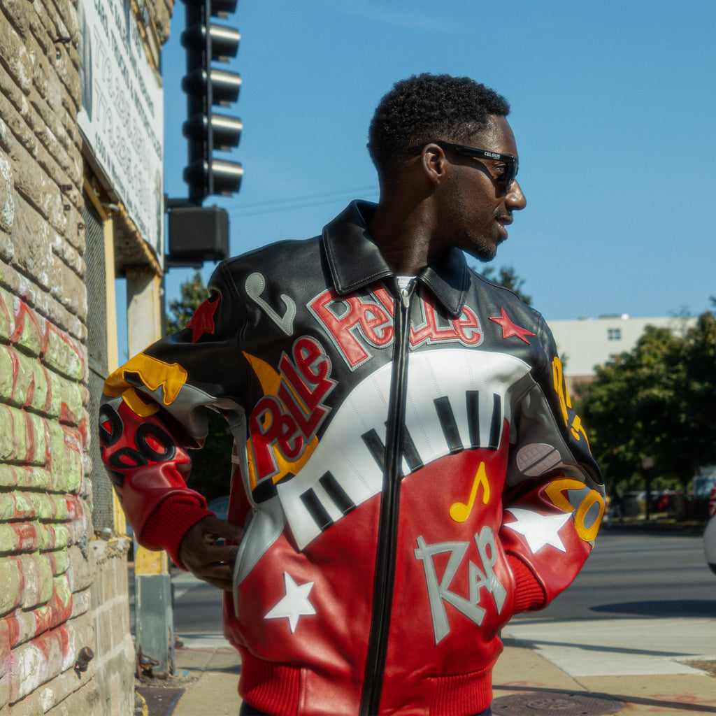 Chaqueta de cuero de los 50 años de Hip Hop para hombre