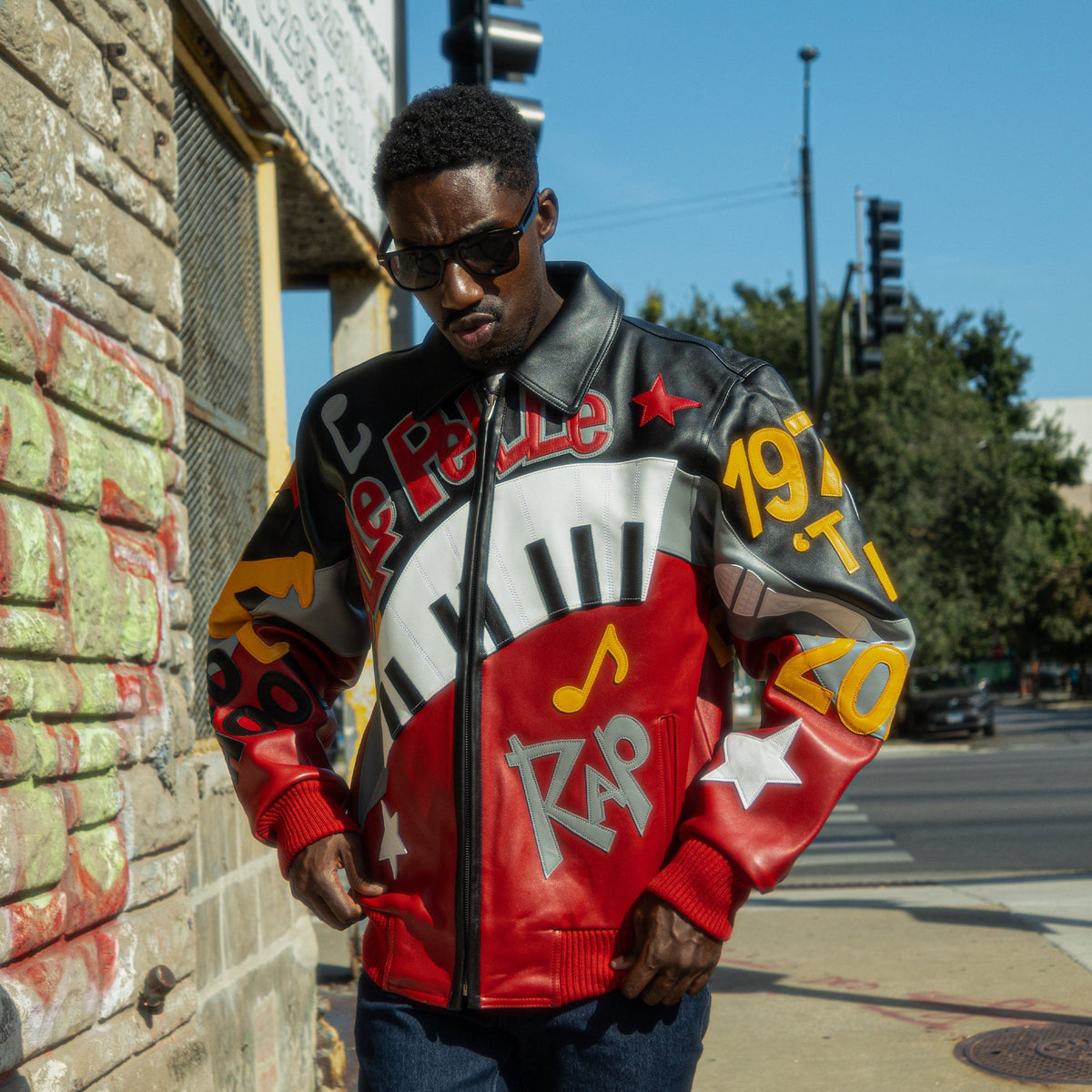 Chaqueta de cuero de los 50 años de Hip Hop para hombre