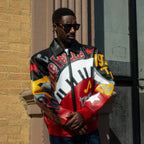 Chaqueta de cuero de los 50 años de Hip Hop para hombre