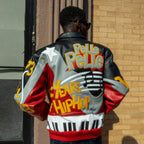 Chaqueta de cuero de los 50 años de Hip Hop para hombre
