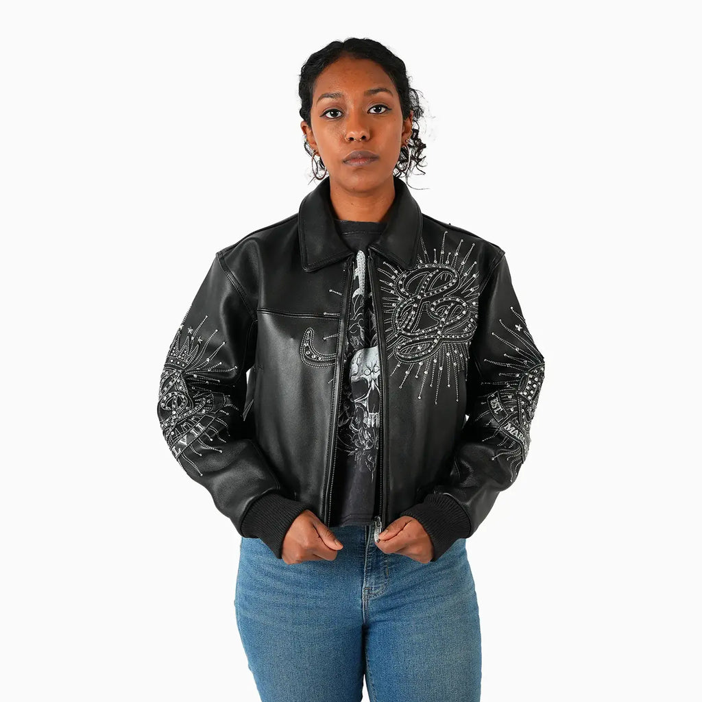 Chaqueta corta de cuero para mujer - 47.º aniversario