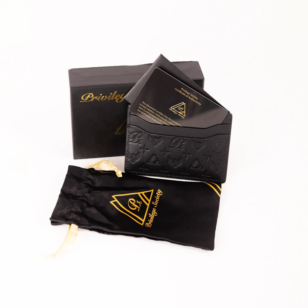 Billetera CC de piel monograma para hombre