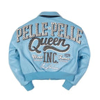 Chaqueta corta de cuero Pelle Queen para mujer