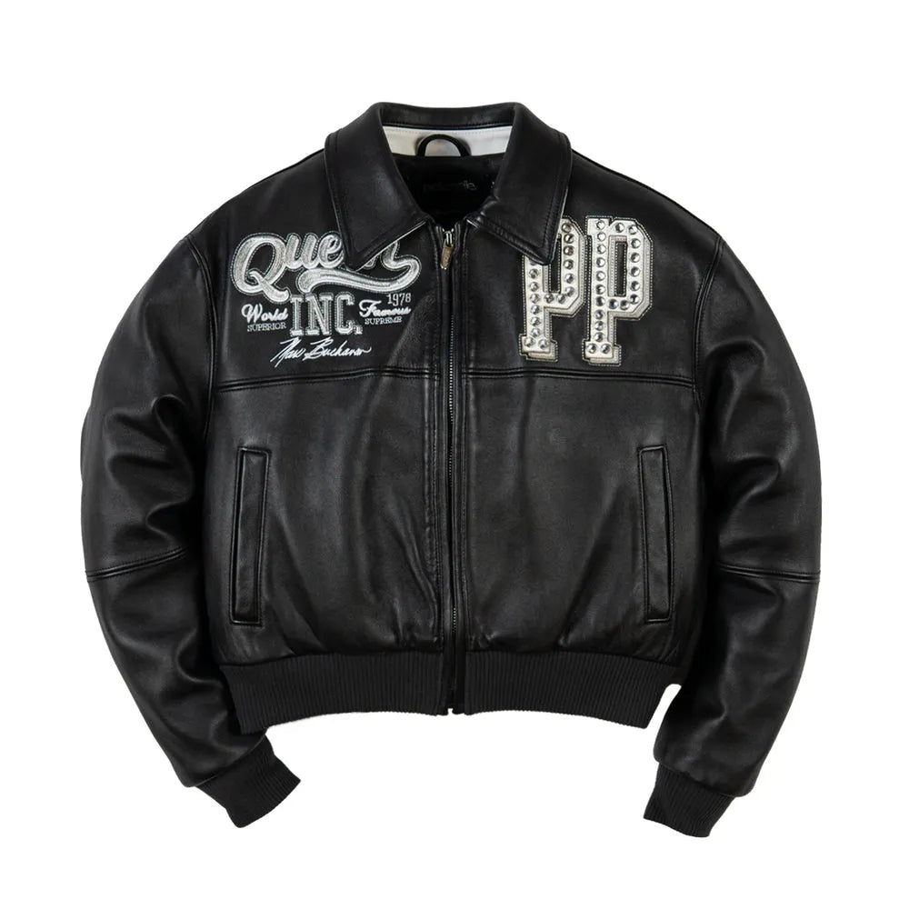 Chaqueta corta de cuero Pelle Queen para mujer