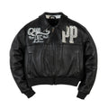 Chaqueta corta de cuero Pelle Queen para mujer