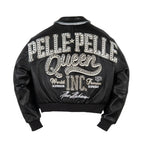 Chaqueta corta de cuero Pelle Queen para mujer
