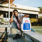 Keith Haring Embossed Shark Handbag Print Backpack