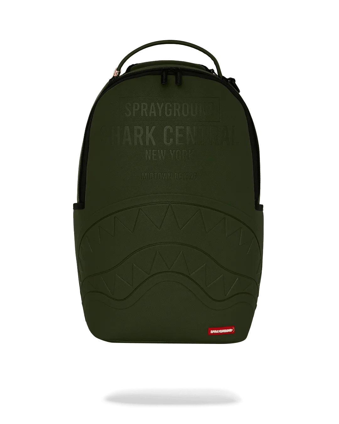 Shark Central Embossed Green Nylon Backpack