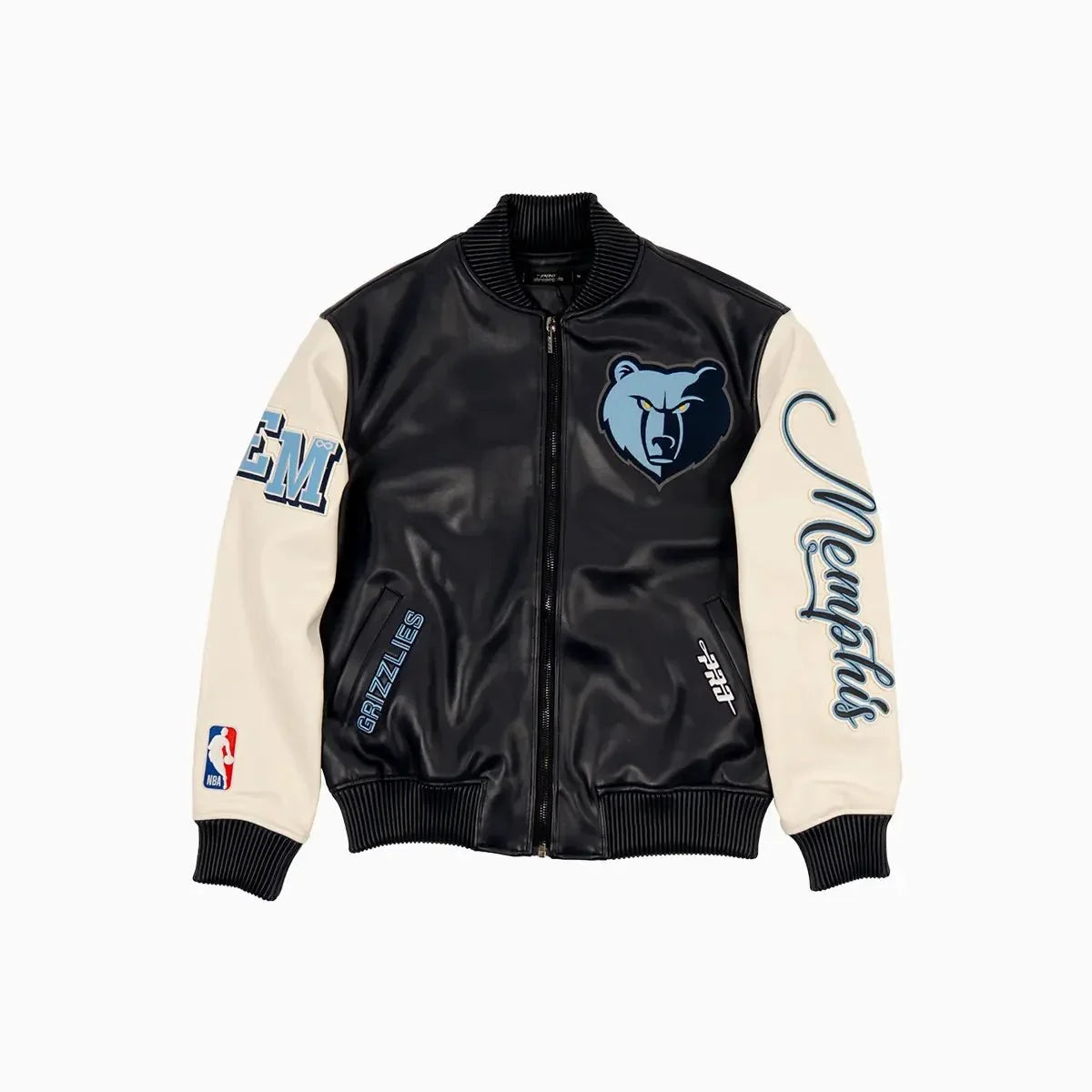 Chaqueta universitaria de cuero Memphis Grizzlies para hombre