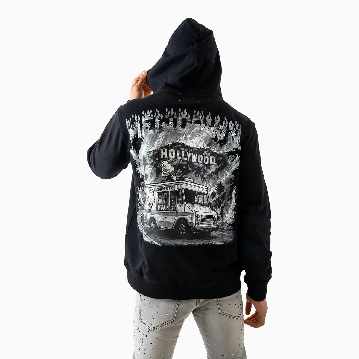 Men's Meltdown On Sunset Stone Hoodie