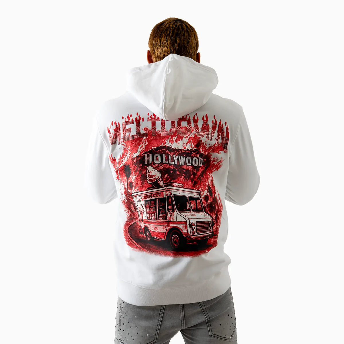 Men's Meltdown On Sunset Stone Hoodie