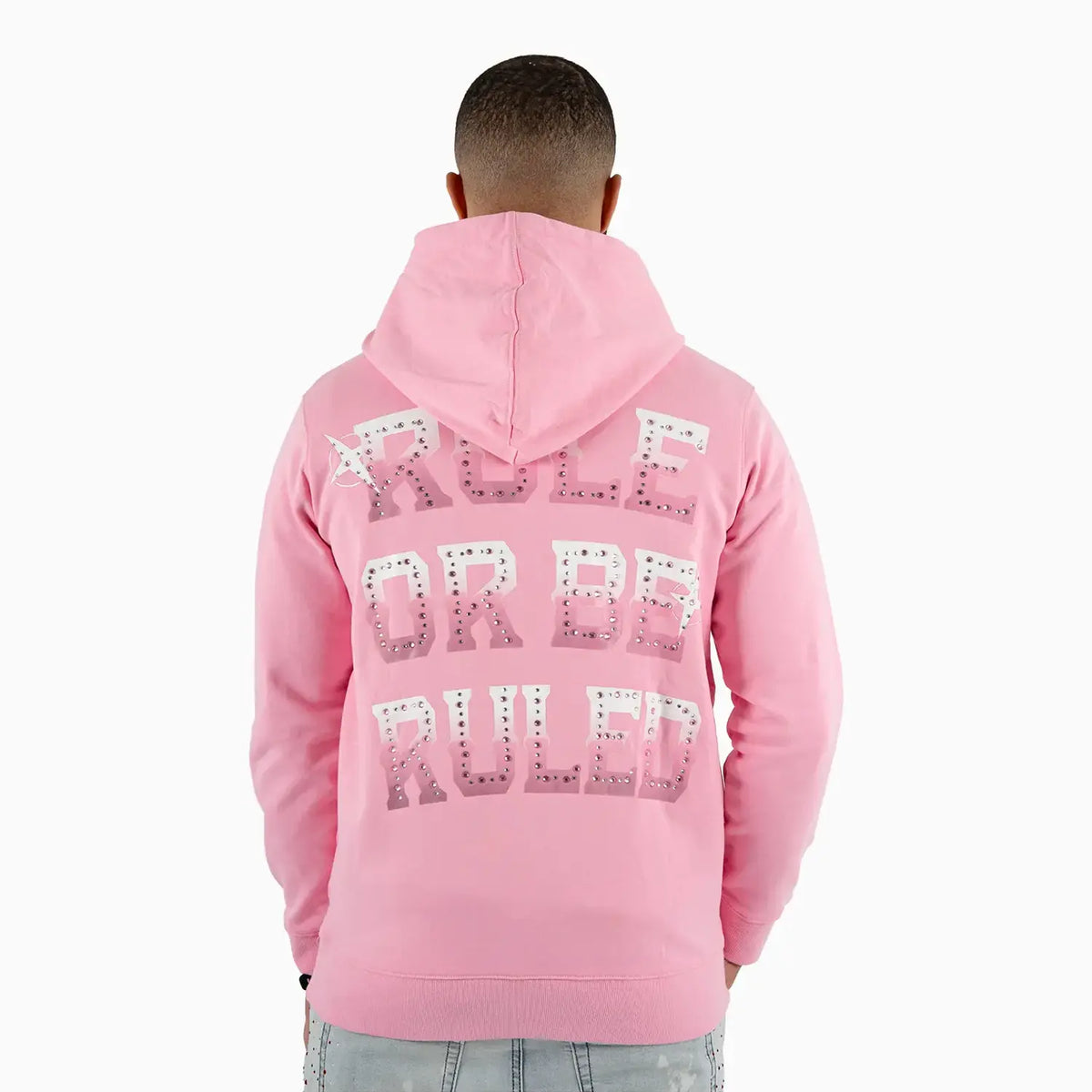 Men¡¯s Pink Angel Rebellion Graphic Hoodie