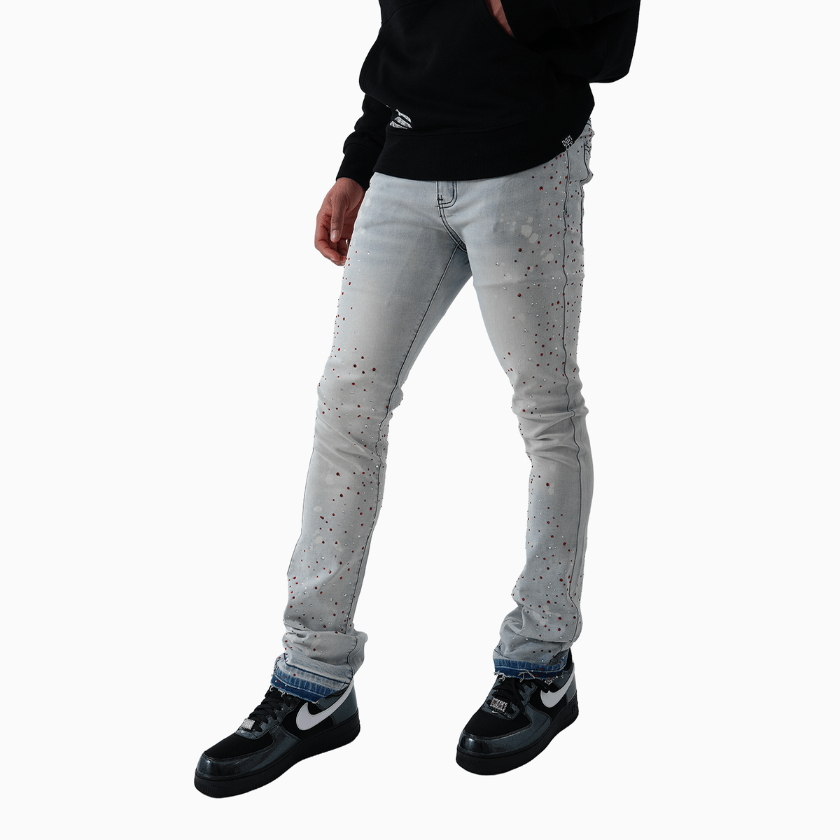 Men's Wash Denim With Black Stone Pant
