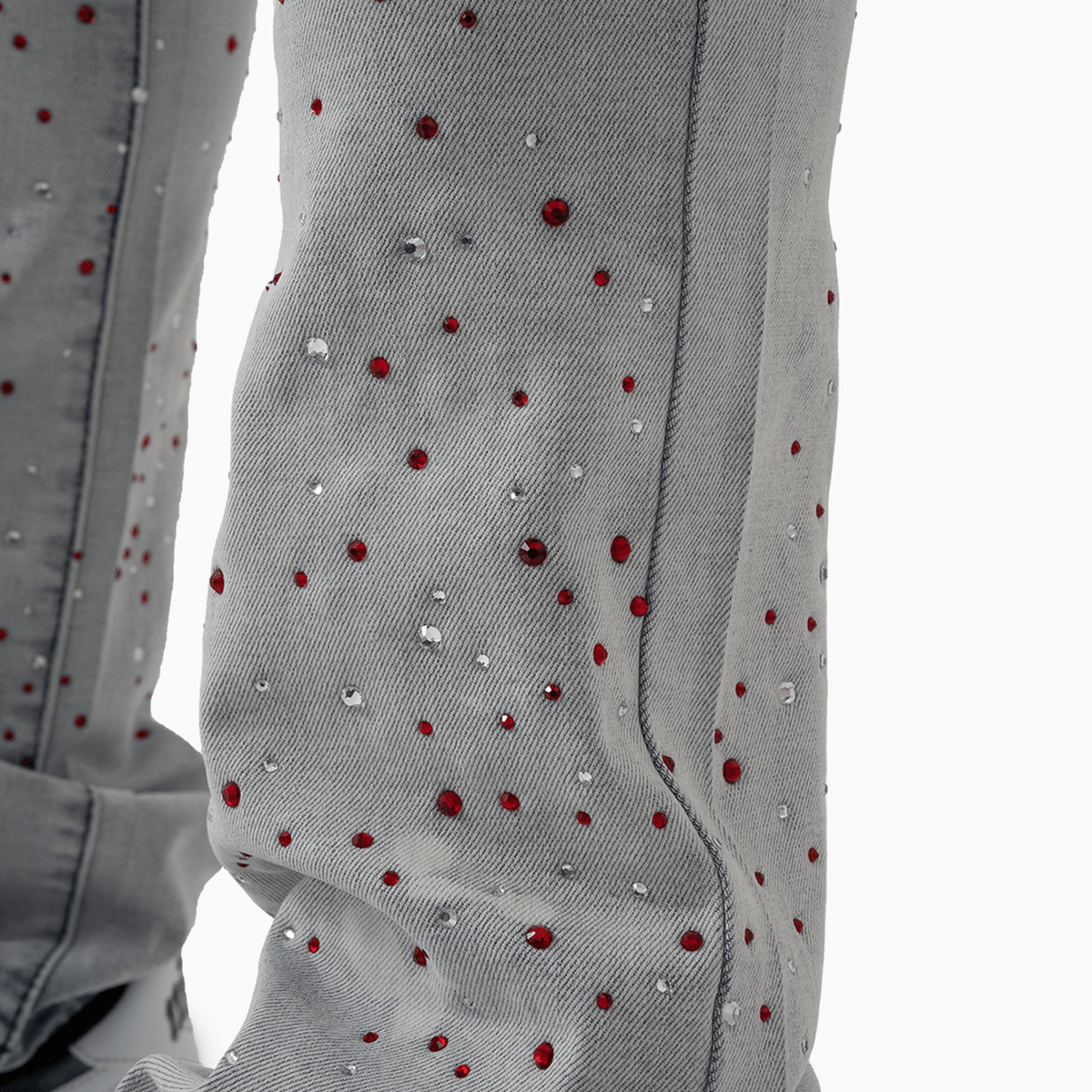 Men's Wash Denim With Pink Stone Pant