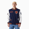 Chaqueta universitaria de lana con punto acanalado para hombre de los Chicago Bears