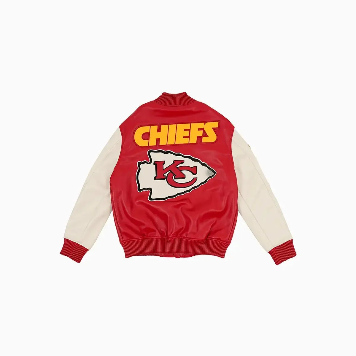 Chaqueta de béisbol de cuero de los Kansas City Chiefs para hombre