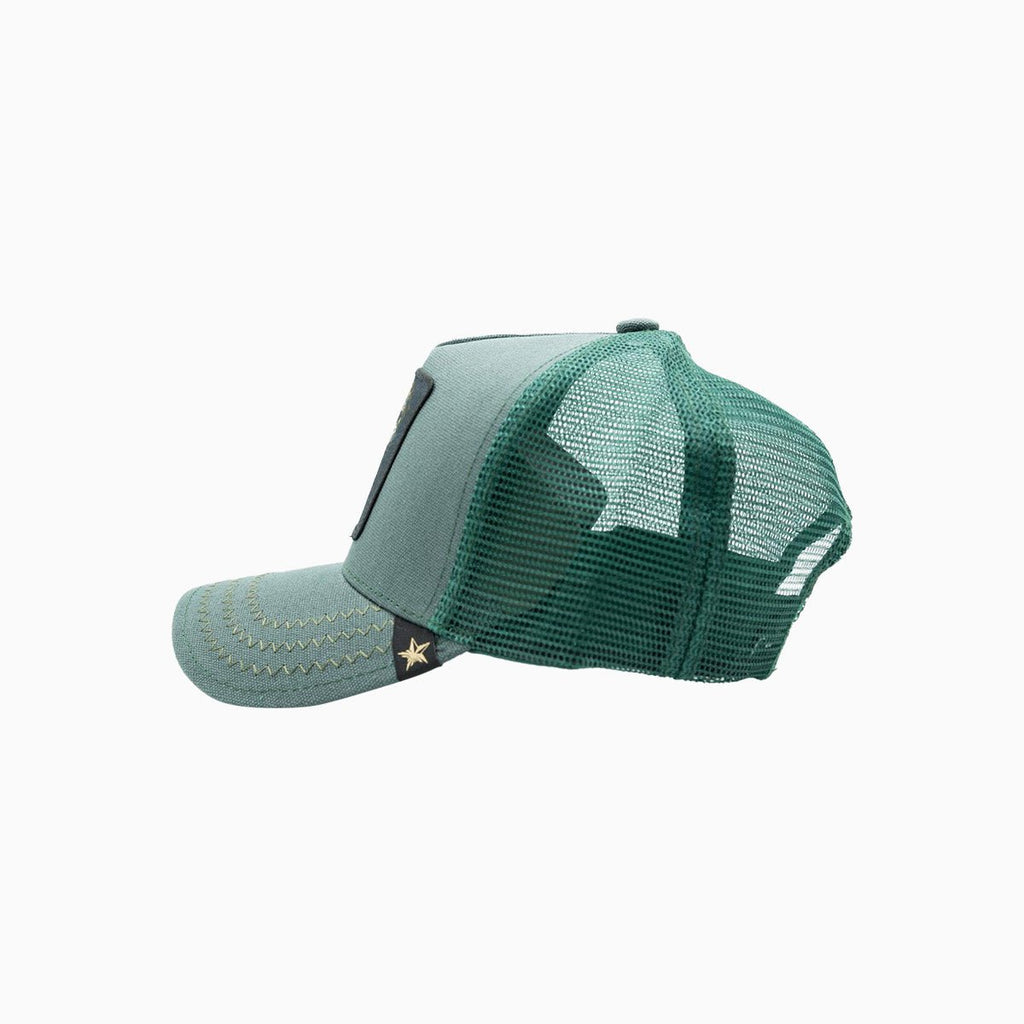 La casquette de camionneur Chita étoile dorée vert clair