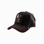 La casquette de routier Rooster noire et rouge