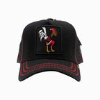 La casquette de routier Rooster noire et rouge