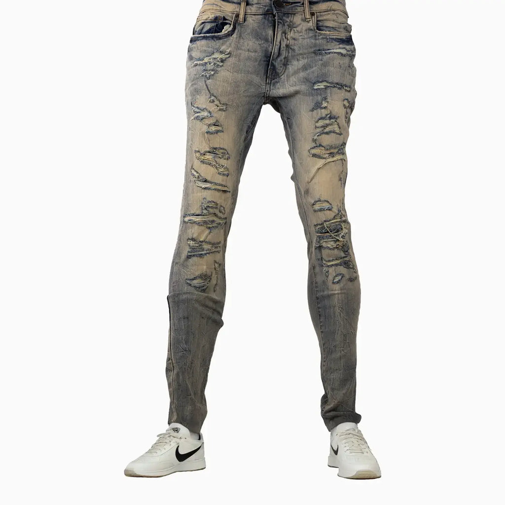 Pantalón de mezclilla para hombre Ross Fit con desgarros