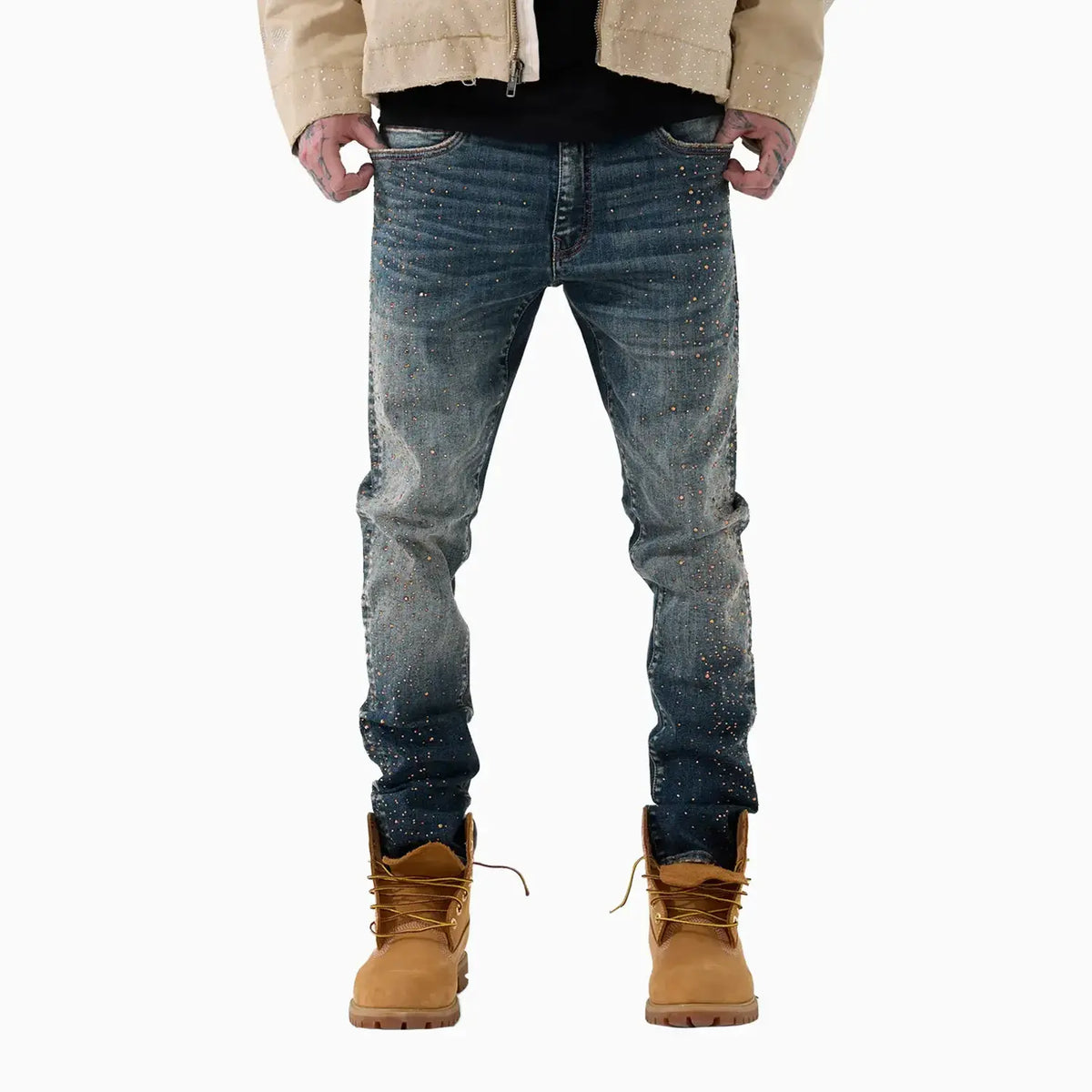 Pantalones de mezclilla ajustados ultraligeros para hombre