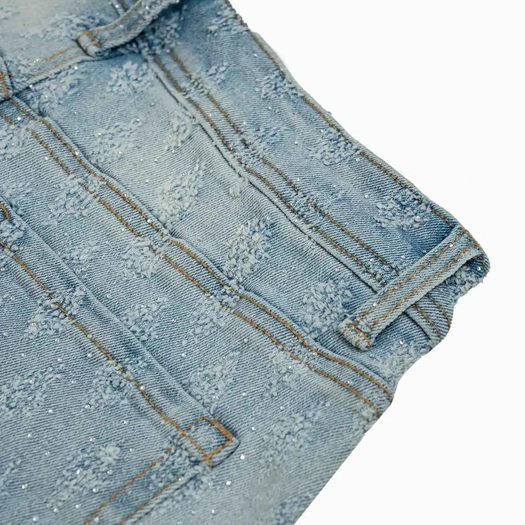 Women's Stacked King Rhinestone Denim Pant
