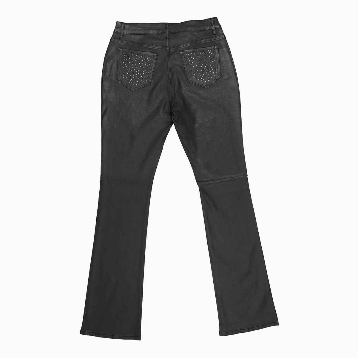 Women's Rhinestone Stacked Coated Jean Pant