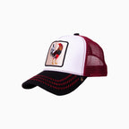 Gorra Trucker Blanca Borgoña El Gallo