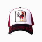 Gorra Trucker Blanca Borgoña El Gallo