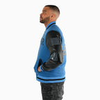 Chaqueta universitaria de lana reflectante para hombre