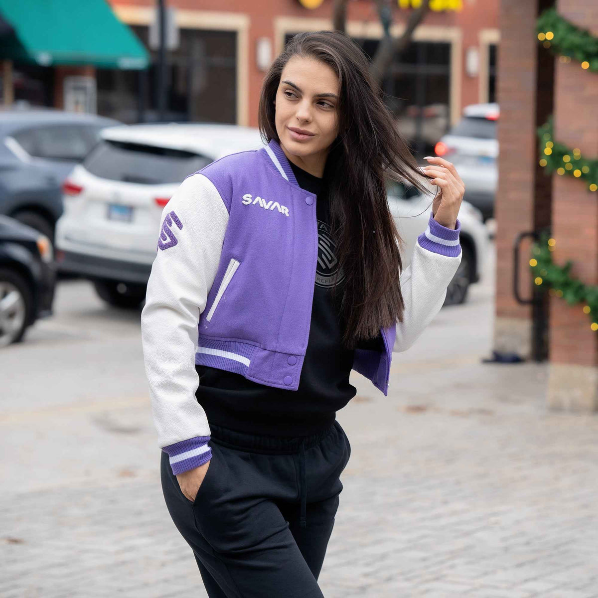 Women's Circle Wool Varsity Jacket