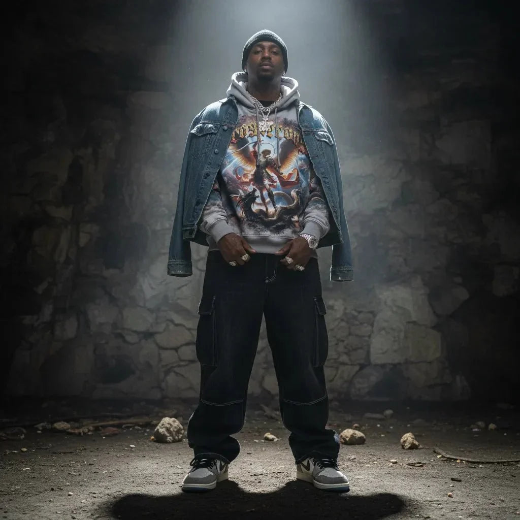 Men's Prosperous Pull Over Hoodie