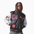 Chaqueta universitaria de cuero de los Chicago Bulls para hombre