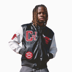 Chaqueta universitaria de cuero de los Chicago Bulls para hombre