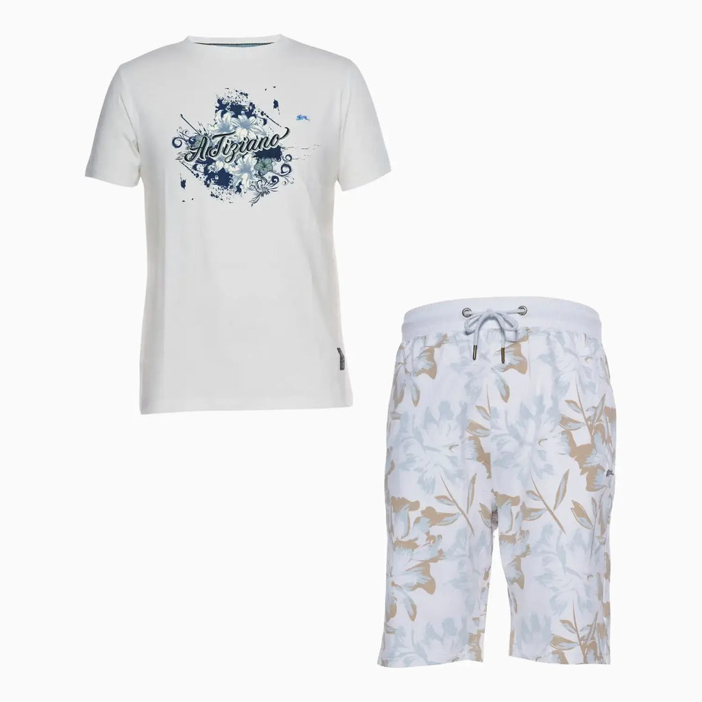Ensemble T-shirt et short à motifs Tom Chris pour homme
