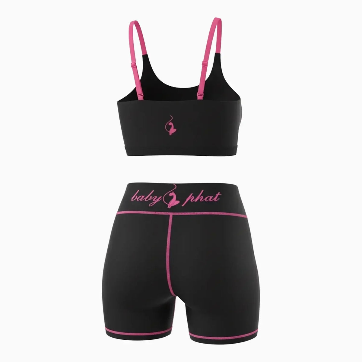 Women's Script Logo Racerback Sports Bra & Biker Shorts Outfit