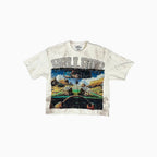 Playera con gráfico recortado Hell Run F Terry para hombre