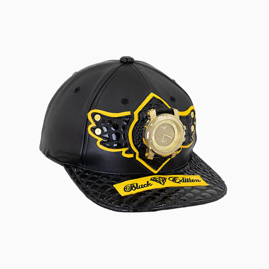 Gorra de reloj de cuero Breyer's Buck 50 Black Edition