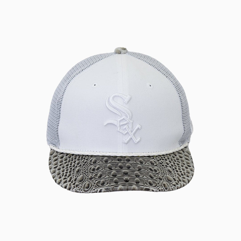 Casquette de camionneur Breyer's Buck 50 Chicago White Sox avec visière en cuir