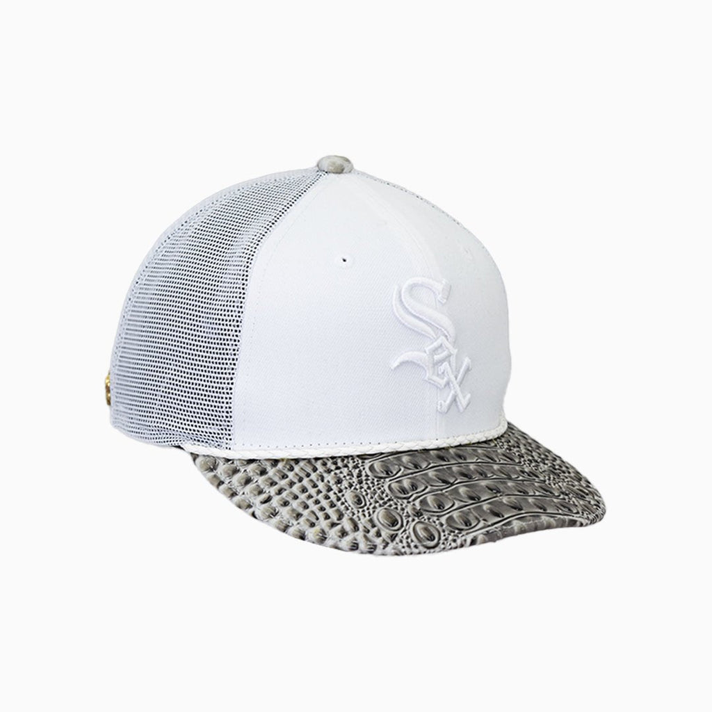 Casquette de camionneur Breyer's Buck 50 Chicago White Sox avec visière en cuir