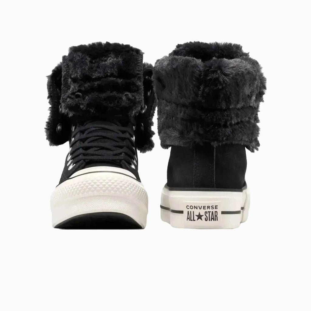 Women's All Star Fold Over Lift X-Hi Faux Fur