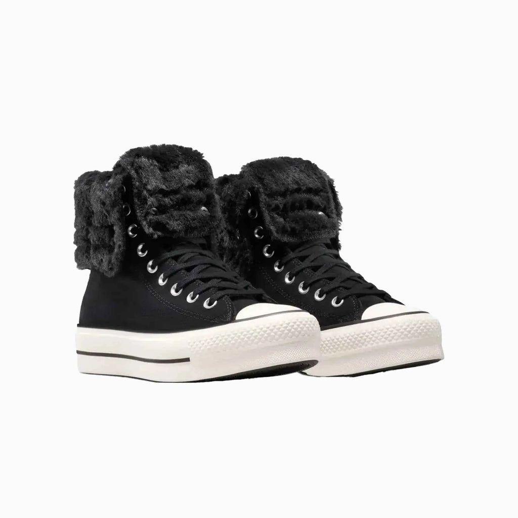 Women's All Star Fold Over Lift X-Hi Faux Fur