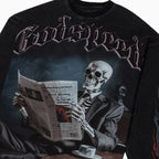 Sudadera térmica negra de cuello redondo para hombre