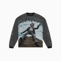 Sudadera térmica gris lavada estilo Rocker para hombre